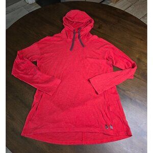Under Armour Red Long Sleeve HeatGear Hoodie M Loose Fit Lightweight Comfortable